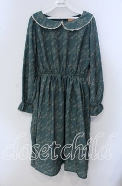 画像1: Fi.n.t / スノー千鳥柄ワンピース  グリーン O-25-09-23-012-CA-OP-IG-OS