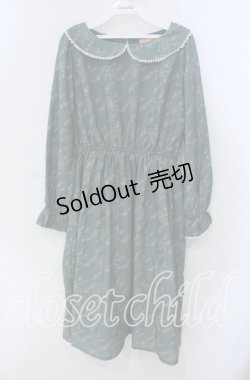 画像1: Fi.n.t / スノー千鳥柄ワンピース  グリーン O-25-09-23-012-CA-OP-IG-OS