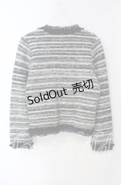 画像3: INGEBORG / スパンコールボーダーニットカーディガン 9 クロ×シロ O-25-09-23-013-LO-TO-IG-OS
