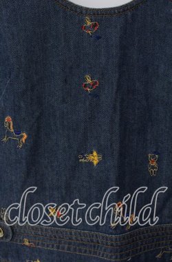 画像2: Franche Lippee / 刺繍デニムサロペット  インディゴ O-25-09-23-017-LO-OP-OW-OS