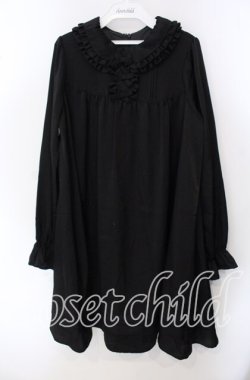 画像1: Ank Rouge / マットサテンAラインワンピース M クロ O-25-09-23-022-CA-OP-OW-OS