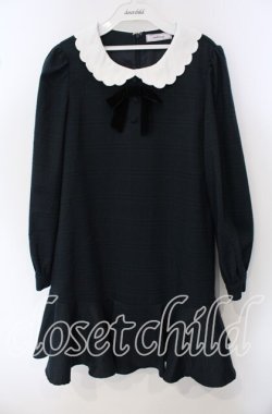 画像1: Ank Rouge / スカラップ襟チェックワンピース M グリーン O-25-09-23-025-CA-OP-OW-OS