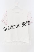MILK / BebeハートパフTee  オフ×レッド O-25-09-23-026-ML-TO-OW-OS