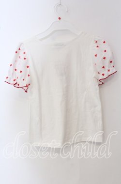画像3: MILK / BebeハートパフTee  オフ×レッド O-25-09-23-026-ML-TO-OW-OS
