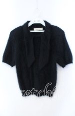 画像1: 【SALE】KANEKO ISAO / アンゴラ半袖トップス  クロ O-25-09-23-029-EL-TO-OW-ZT103 (1)