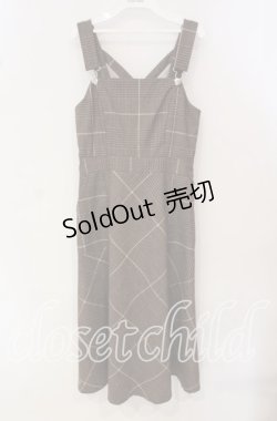 画像1: An MILLE / チェックオーバーオールワンピース  ブラウン O-25-09-25-040-EL-OP-OW-OS