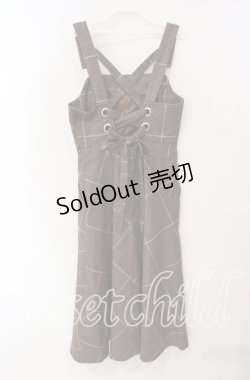 画像2: An MILLE / チェックオーバーオールワンピース  ブラウン O-25-09-25-040-EL-OP-OW-OS