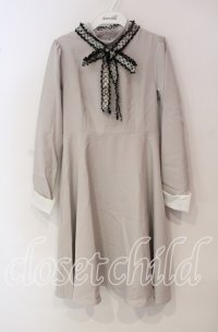 An MILLE / ツイードリボンワンピース F グレー O-25-09-25-042-EL-OP-OW-OS