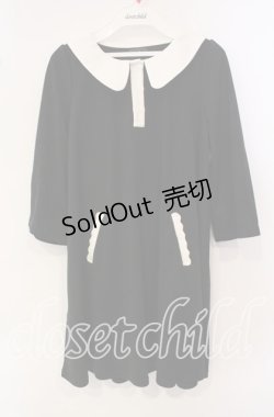 画像1: evelyn / 齊藤なぎさコラボポロワンピース  クロ×シロ O-25-09-25-043-LO-OP-OW-OS