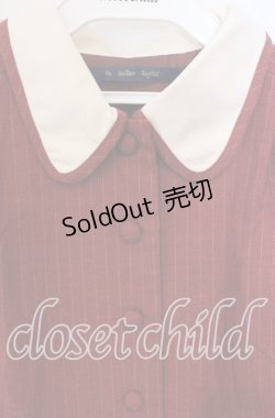 画像2: an another angelus / ピンストライプクレリック衿ロングワンピース F アカ O-25-09-25-044-CA-OP-OW-OS