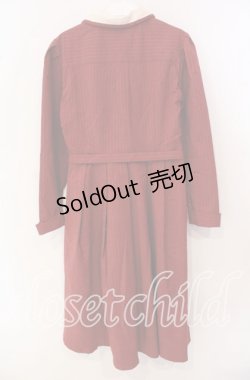 画像3: an another angelus / ピンストライプクレリック衿ロングワンピース F アカ O-25-09-25-044-CA-OP-OW-OS