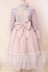 菫コルセット / リボンワークフラワーのシフォンドレス  ラベンダー O-25-09-25-046-LO-OP-IG-ZT330