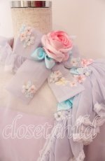 画像2: 菫コルセット / リボンワークフラワーのシフォンドレス  ラベンダー O-25-09-25-046-LO-OP-IG-ZT330 (2)