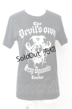 画像1: SEXY DYNAMITE LONDON / アニマルスカルTシャツ  ブラック O-25-09-25-1035-PU-TS-YM-OS