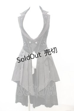 画像1: Ozz oneste / Broken Dawn Rose ロングベスト  ブラック×ブラウン O-25-09-25-1038-OO-OP-IG-OS