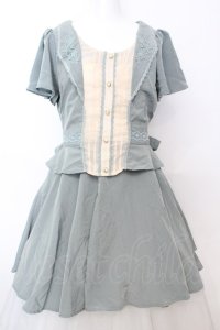 axes femme / レイヤード風フレアワンピース  グリーン系 O-25-09-25-1041-AX-OP-IG-ZT327