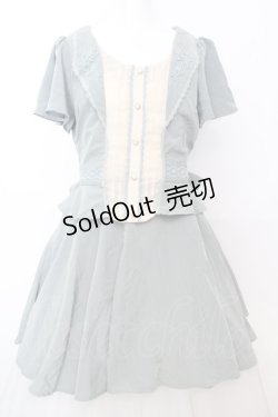 画像1: axes femme / レイヤード風フレアワンピース  グリーン系 O-25-09-25-1041-AX-OP-IG-ZT327