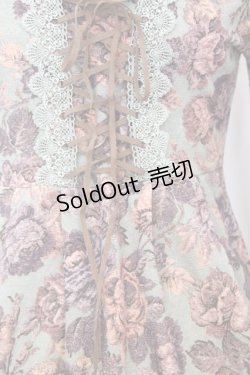 画像2: axes femme / ゴブラン風プリントワンピース M グリーン×ブラウン O-25-09-25-1042-AX-OP-IG-OS