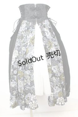 画像1: Qutie Frash / 和柄プリーツコルセット  ブラック O-25-09-25-1045-QU-TO-OW-OS