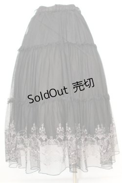 画像3: axes femme / 裾刺繍チュールティアードスカート M クロ O-25-09-25-1047-AX-SK-OW-OS