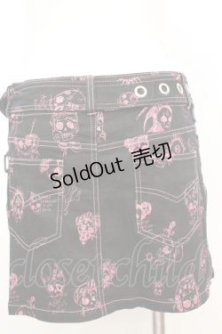 画像2: ALGONQUINS / スカル総柄クラッチスカート F ブラックｘピンク O-25-09-25-1052-AL-PA-YM-OS