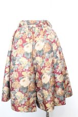 画像2: 【SALE】axes femme / ゴブラン柄ハーフキュロット M ワイン O-25-09-25-1054-AX-PA-OW-ZT272 (2)