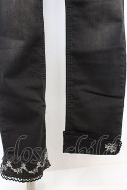 画像2: axes femme / 薔薇レースストレッチデニムパンツ S クロ O-25-09-25-1059-AX-PA-OW-OS