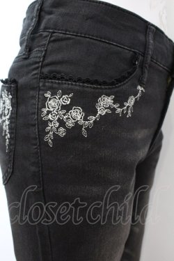 画像3: axes femme / 薔薇レースストレッチデニムパンツ S クロ O-25-09-25-1059-AX-PA-OW-OS