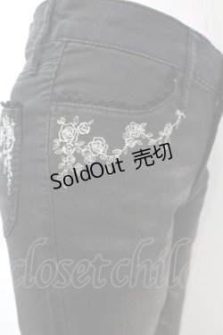 画像3: axes femme / 薔薇レースストレッチデニムパンツ S クロ O-25-09-25-1059-AX-PA-OW-ZT276
