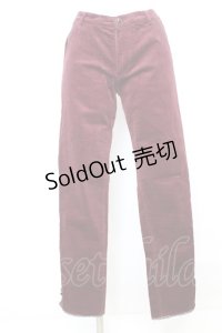 axes femme / ベロアリボン使いスエード調パンツ M ワイン O-25-09-25-1061-AX-PA-OW-ZT257