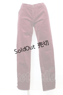 画像1: axes femme / ベロアリボン使いスエード調パンツ M ワイン O-25-09-25-1061-AX-PA-OW-ZT257