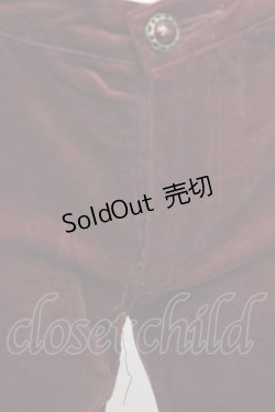 画像2: axes femme / ベロアリボン使いスエード調パンツ M ワイン O-25-09-25-1061-AX-PA-OW-ZT257