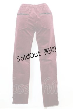 画像3: axes femme / ベロアリボン使いスエード調パンツ M ワイン O-25-09-25-1061-AX-PA-OW-ZT257