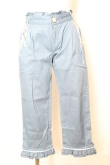 axes femme / サイドレースアップパンツ M サックス O-25-09-25-1062-AX-PA-OW-ZT272