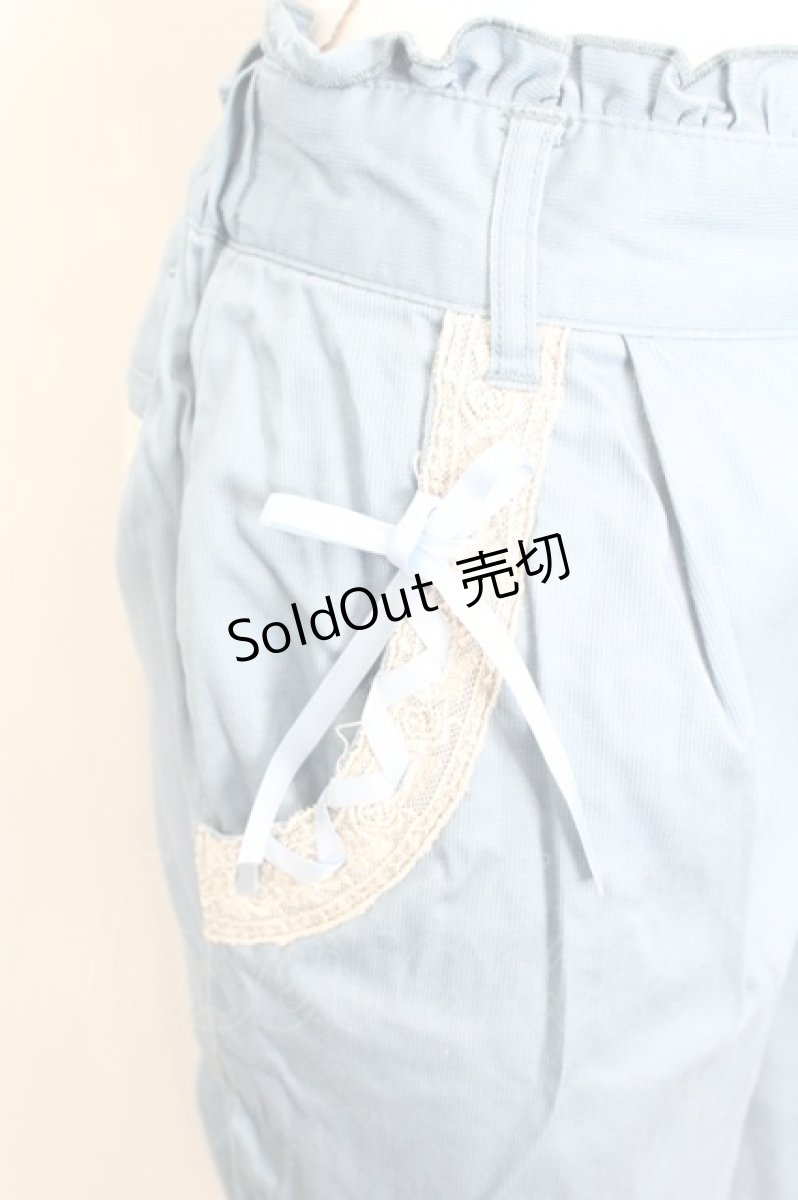 画像2: 【SALE】axes femme / サイドレースアップパンツ M サックス O-25-09-25-1062-AX-PA-OW-ZT272 (2)
