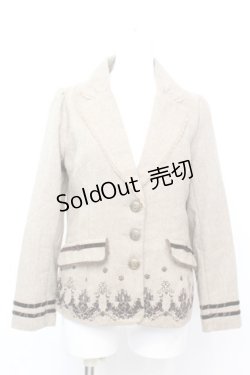 画像1: axes femme / 裾フロッキーツイードジャケット M ベージュ O-25-09-25-1007-AX-JA-IG-OS