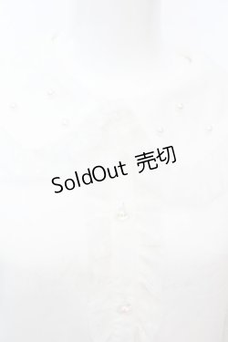 画像2: axes femme Kawaii / ドットチュール半袖ブラウス  シロ O-25-09-25-1071-AX-BL-IG-ZH