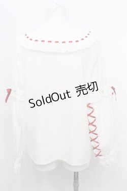 画像5: Amavel / Dreamy Ribbon Wrappingフリルブラウス  シロ×アカ O-25-09-25-1072-CA-TS-IG-OS