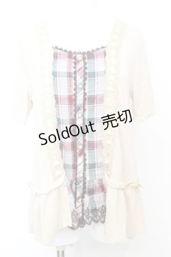 画像1: axes femme / はしごレースAラインチュニック  アイボリー O-25-09-25-1009-AX-TO-IG-OS