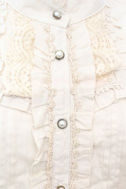 画像2: axes femme / スタンドネックフリルブラウス  アイボリー O-25-09-25-1010-AX-BL-IG-OS