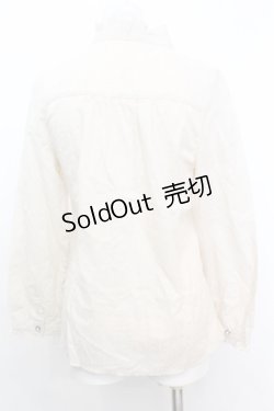 画像4: axes femme / スタンドネックフリルブラウス  アイボリー O-25-09-25-1010-AX-BL-IG-OS