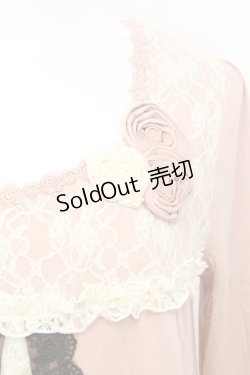 画像2: axes femme / ローズモチーフレース切り替えカットソー  ピンク O-25-09-25-1011-AX-TO-IG-OS