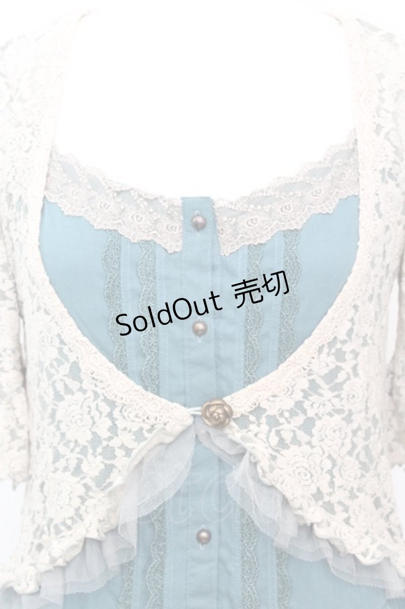 画像2: 【SALE】axes femme / ボレロ重ね着風ワンピース  グリーン O-25-09-25-1012-AX-OP-IG-ZT362 (2)