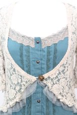 画像2: 【SALE】axes femme / ボレロ重ね着風ワンピース  グリーン O-25-09-25-1012-AX-OP-IG-ZT362 (2)