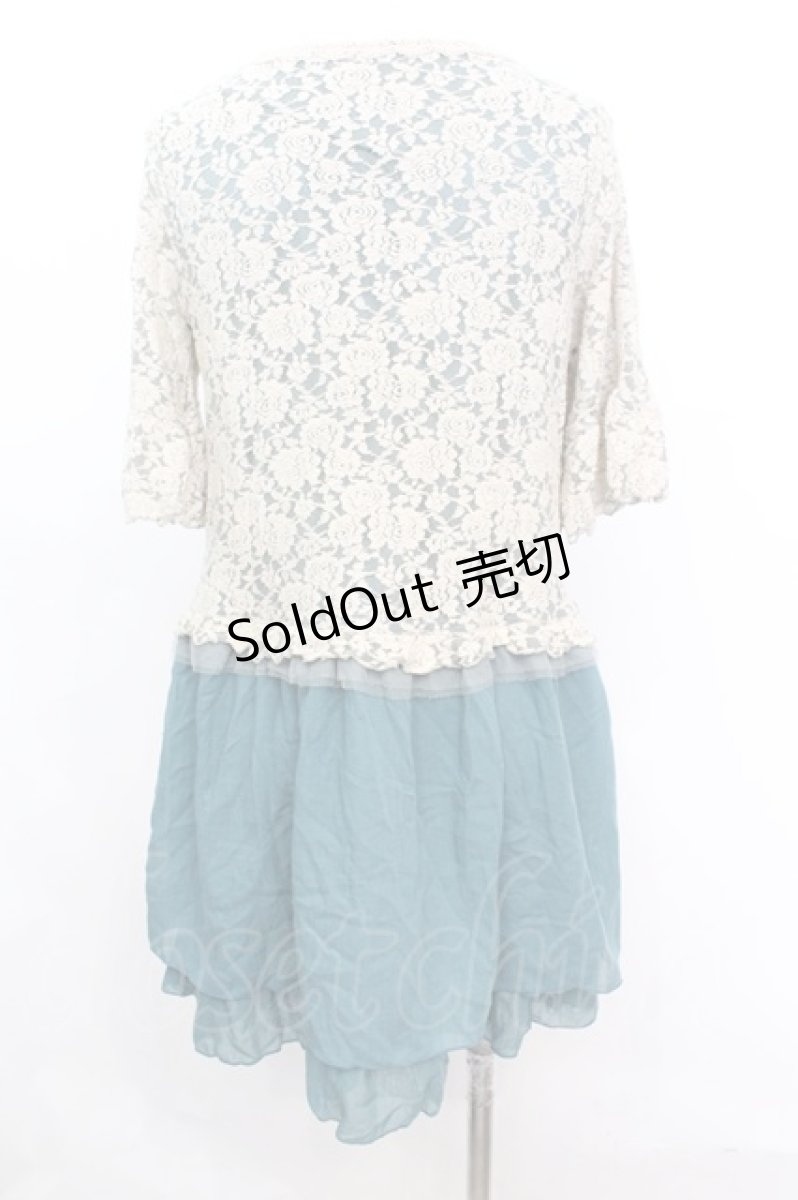 画像3: 【SALE】axes femme / ボレロ重ね着風ワンピース  グリーン O-25-09-25-1012-AX-OP-IG-ZT362 (3)