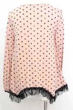 画像3: axes femme / フラワーモチーフイレヘムカットソー M サーモンピンク O-25-09-25-1014-AX-TO-IG-OS