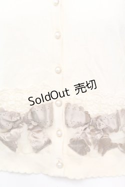 画像2: axes femme / サテンリボンニットカーディガン  アイボリー O-25-09-25-1016-AX-TO-IG-OS