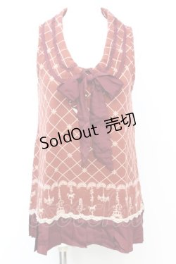 画像1: axes femme / 裾プリーツアウタータンク M 朱色 O-25-09-25-1017-AX-TO-IG-OS