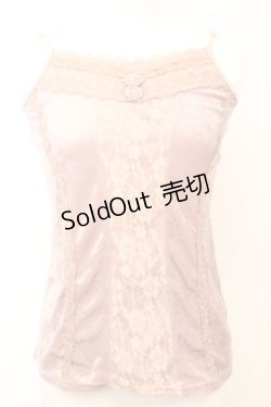 画像1: axes femme / 巻き薔薇ベロアキャミソール M ピンク O-25-09-25-1019-AX-TO-IG-OS