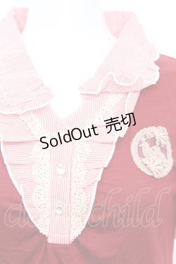 画像2: axes femme / ストライプ使い襟付半袖プルオーバー M アカ O-25-09-25-1020-AX-TO-IG-ZT038